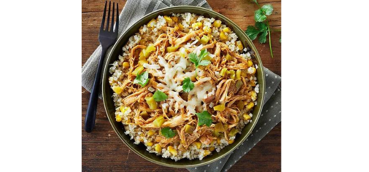 green chili shredded chicken & cauliflower rice bowl cooking instructions